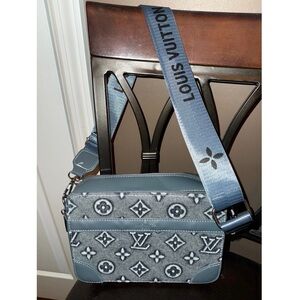Louis Vuitton Embossed Denim Crossbody Bag